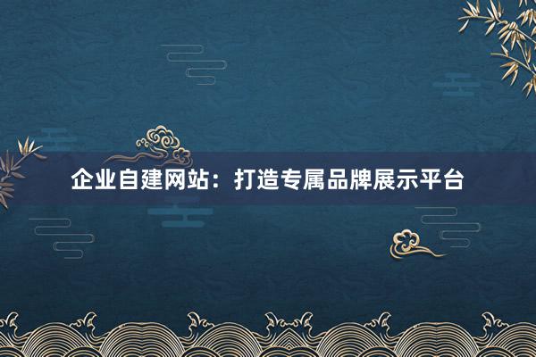 企业自建网站：打造专属品牌展示平台